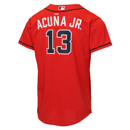 Youth Atlanta Braves Ronald Acuí±a Jr. Nike Red Alternate 2 Replica Jersey