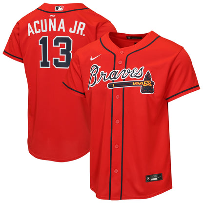 Youth Atlanta Braves Ronald Acuí±a Jr. Nike Red Alternate 2 Replica Jersey