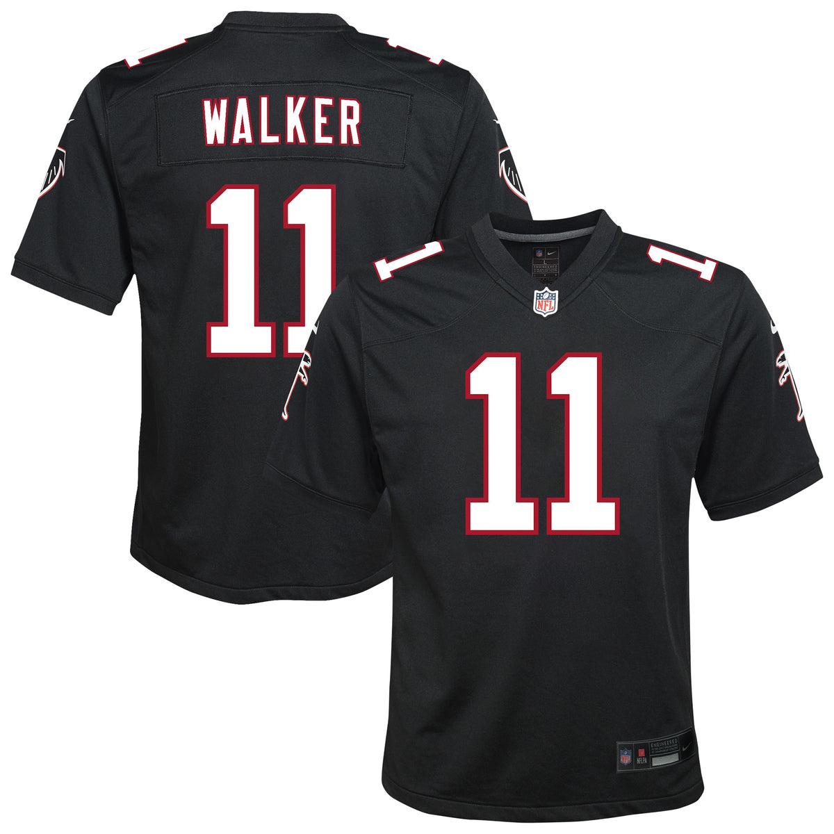 Youth Atlanta Falcons Jalon Walker Nike Black Alternate Game Jersey