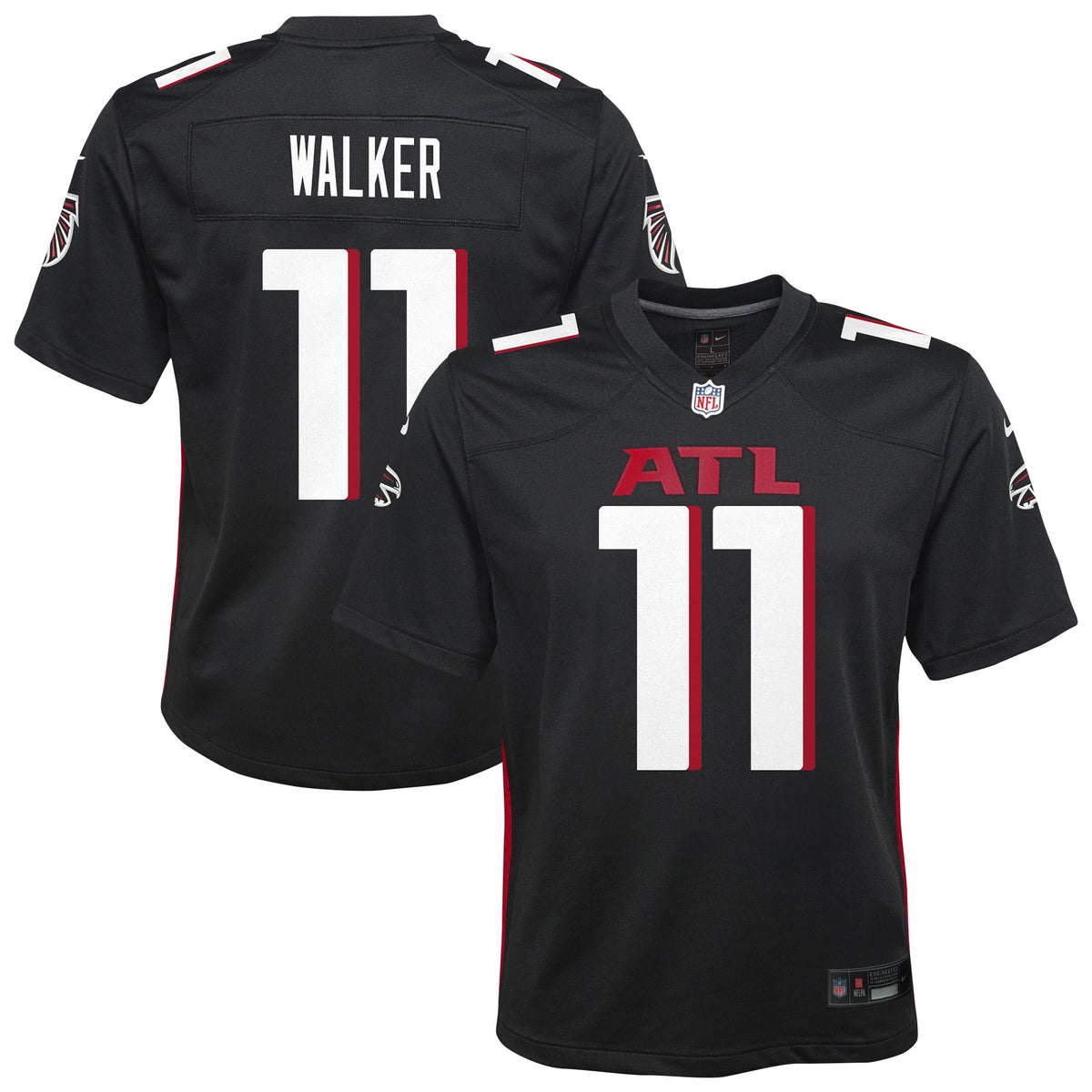 Youth Atlanta Falcons Jalon Walker Nike Black Team Game Jersey