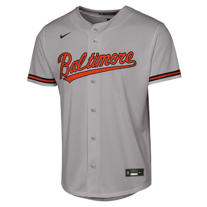Youth Baltimore Orioles Adley Rutschman Nike Gray Road Replica Jersey