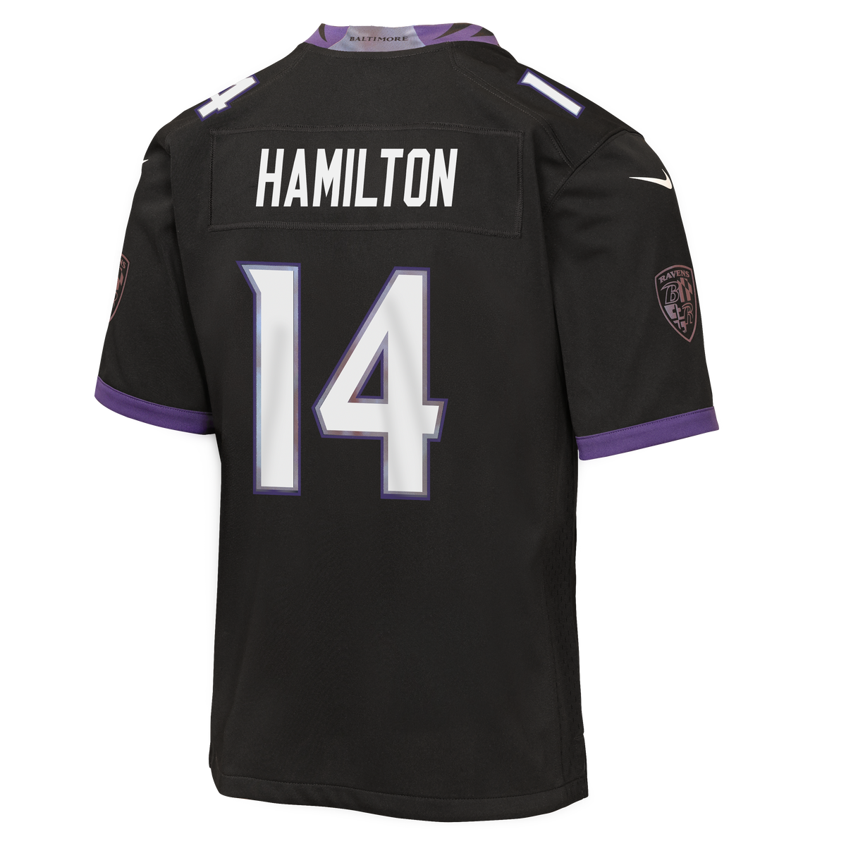 Youth Baltimore Ravens Kyle Hamilton Nike Black Alternate Game Jersey