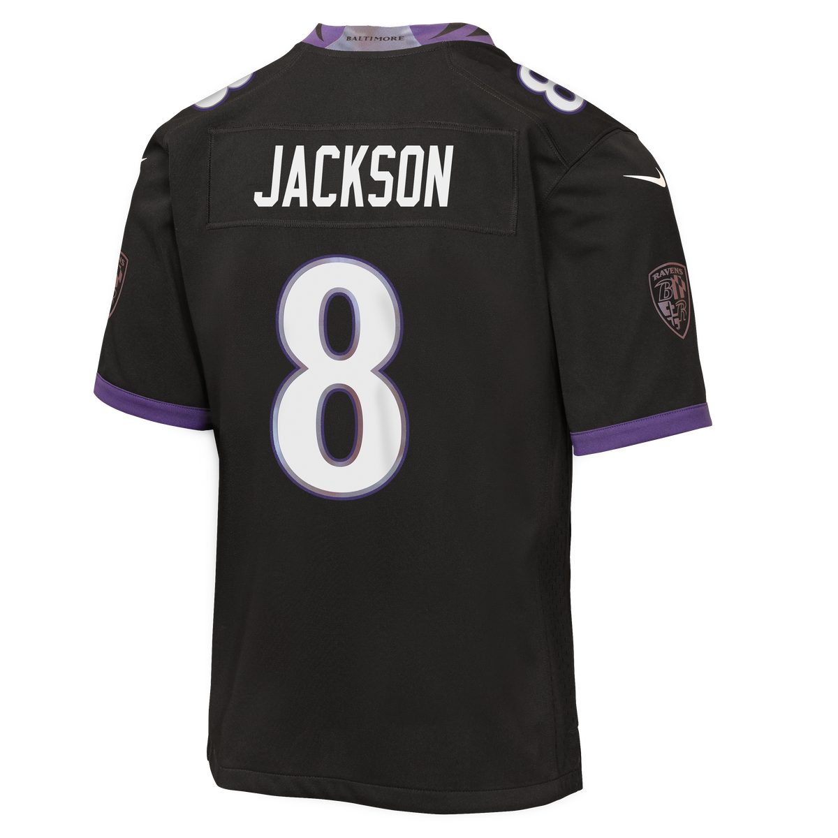 Youth Baltimore Ravens Lamar Jackson Nike Black Alternate Game Jersey