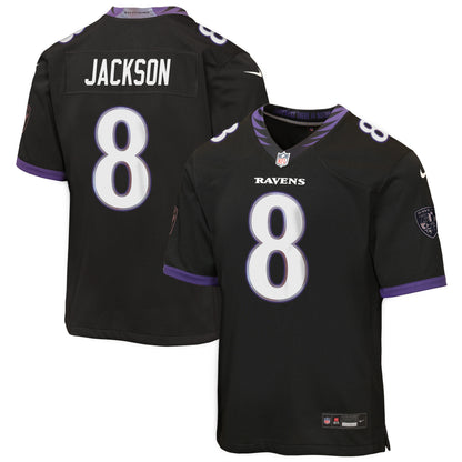 Youth Baltimore Ravens Lamar Jackson Nike Black Alternate Game Jersey
