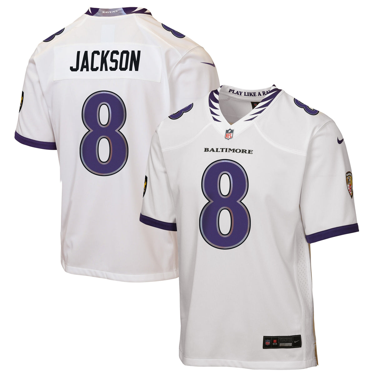 Youth Baltimore Ravens Lamar Jackson Nike White Game Jersey
