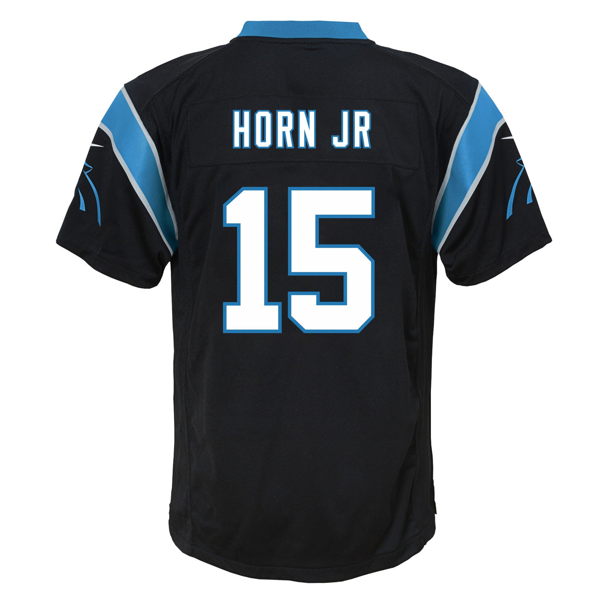 Youth Carolina Panthers Jimmy Horn Jr. Nike Black Team Game Jersey