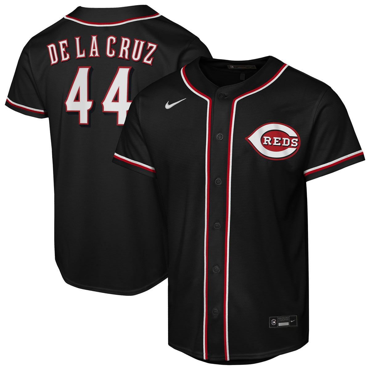 Youth Cincinnati Reds Elly De La Cruz Nike Black Fashion Replica Player Jersey