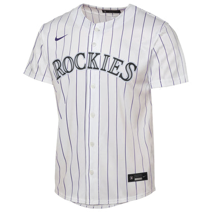 Youth Colorado Rockies Nike White Home Replica Jersey