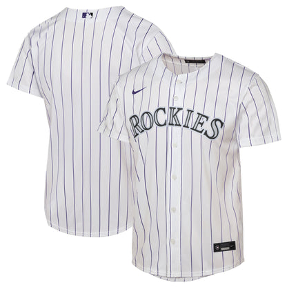 Youth Colorado Rockies Nike White Home Replica Jersey