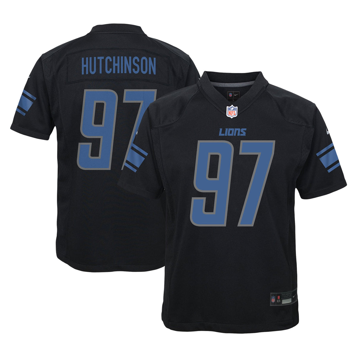 Youth Detroit Lions Aidan Hutchinson Nike Black Game Jersey