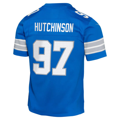 Youth Detroit Lions Aidan Hutchinson Nike Blue Game Jersey