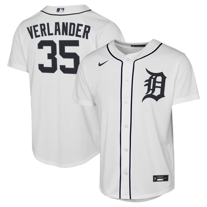 Youth Detroit Tigers Justin Verlander Nike White Home Replica Jersey