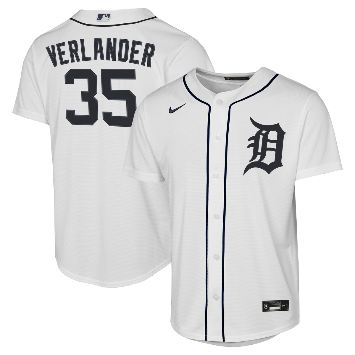 Youth Detroit Tigers Justin Verlander Nike White Home Replica Jersey