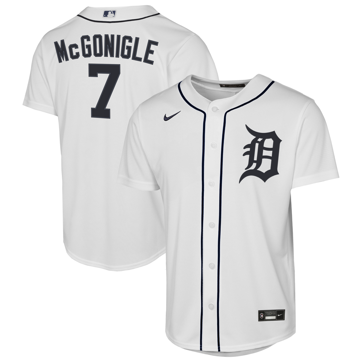 Youth Detroit Tigers Kevin McGonigle Nike White Home Replica Jersey