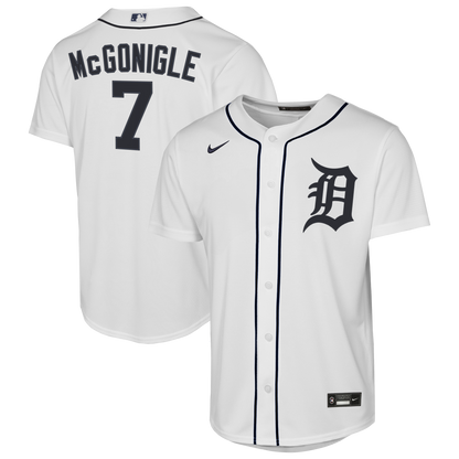 Youth Detroit Tigers Kevin McGonigle Nike White Home Replica Jersey
