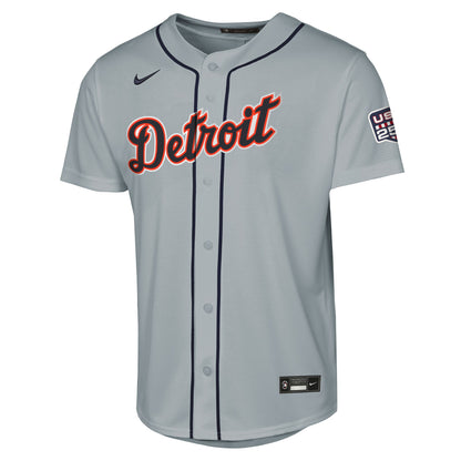 Youth Detroit Tigers Tarik Skubal Nike Gray USA 250 Fourth of July Road Replica Jersey