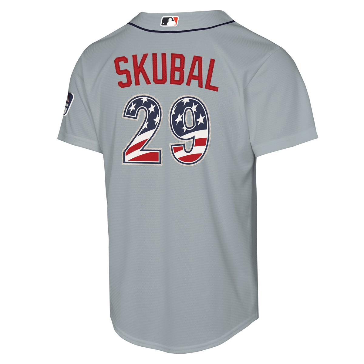 Youth Detroit Tigers Tarik Skubal Nike Gray USA 250 Fourth of July Road Replica Jersey