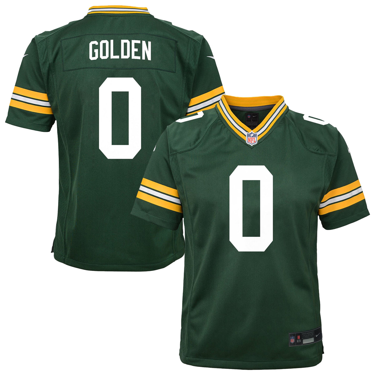 Youth Green Bay Packers Matthew Golden Nike Green Team Game Jersey