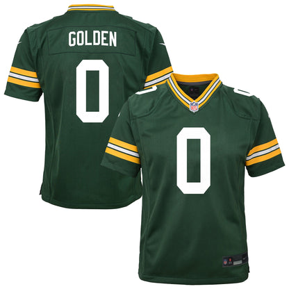 Youth Green Bay Packers Matthew Golden Nike Green Team Game Jersey