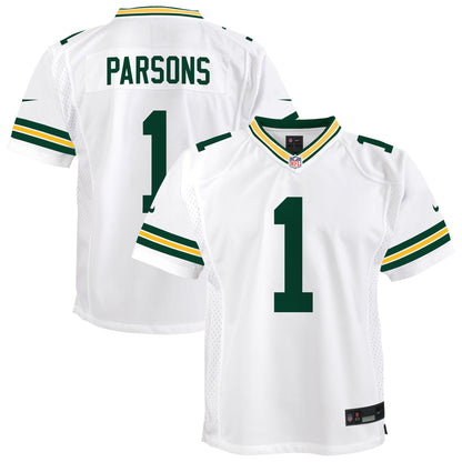 Youth Green Bay Packers Micah Parsons Nike White White Game Jersey