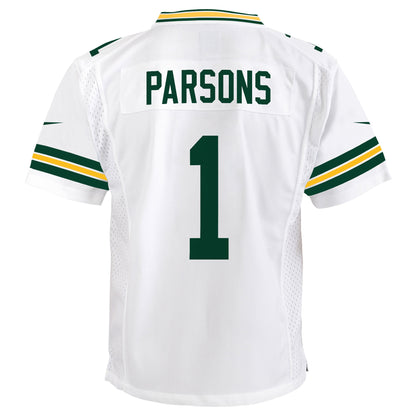 Youth Green Bay Packers Micah Parsons Nike White White Game Jersey