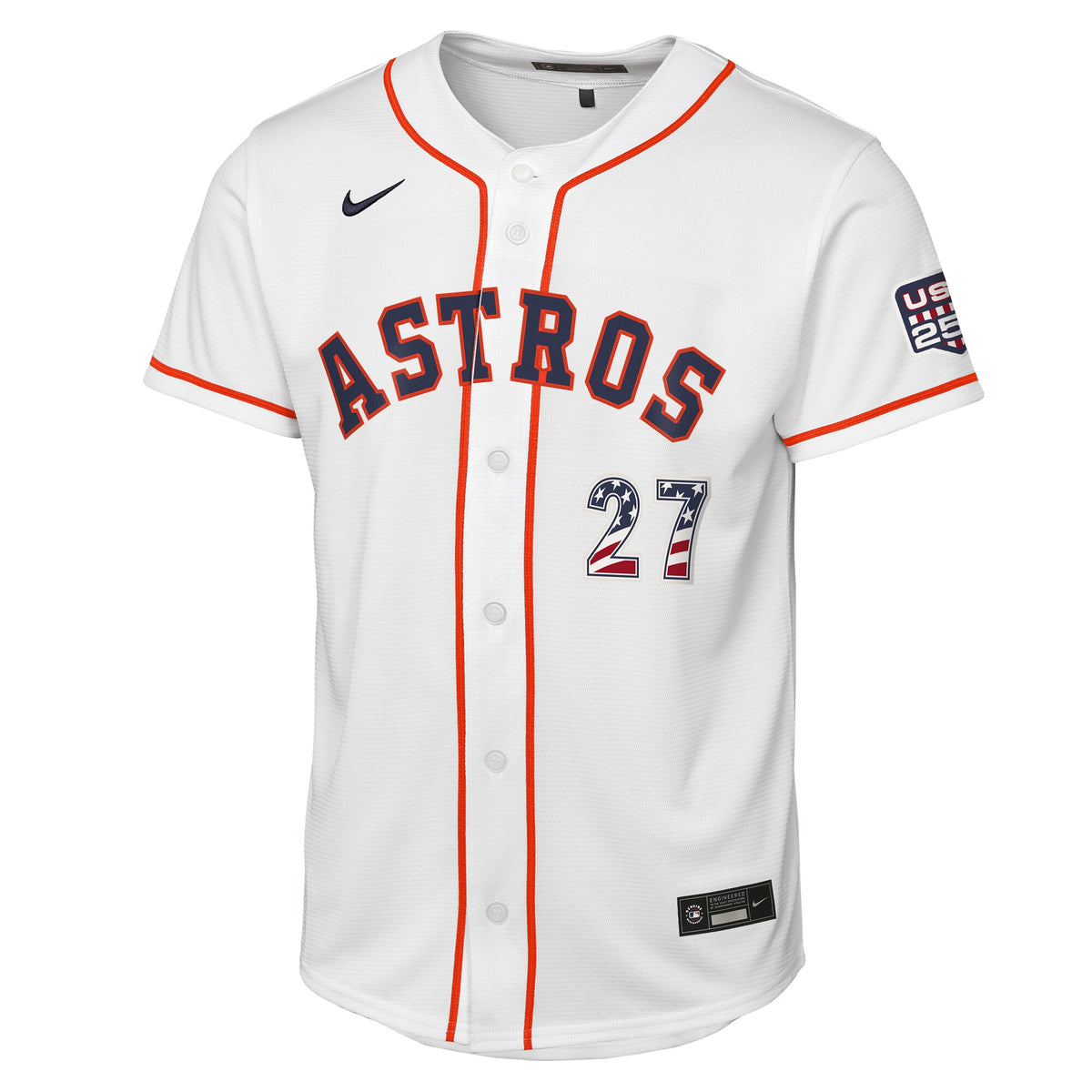 Youth Houston Astros Jose Altuve Nike White USA 250 Fourth of July Home Replica Jersey