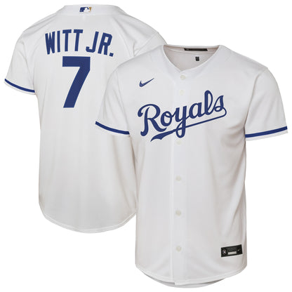 Youth Kansas City Royals Bobby Witt Jr. Nike White Home Replica Player Jersey