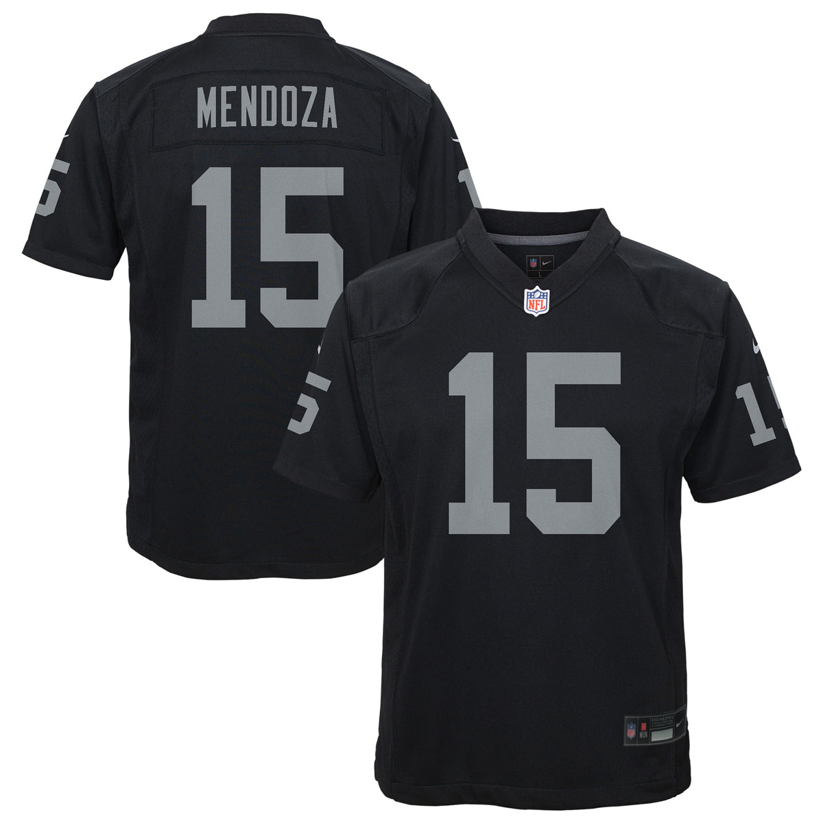 Youth Las Vegas Raiders Fernando Mendoza Nike Black Team Game Jersey