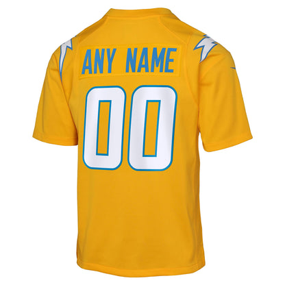 Youth Los Angeles Chargers Nike Gold Alternate Charger Power Game Custom Jersey