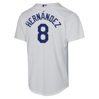 Youth Los Angeles Dodgers Enrique Herní¡ndez Nike White Home Baseline Jersey