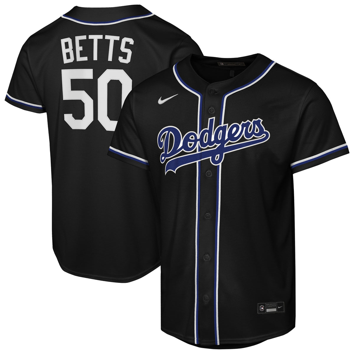 Youth Los Angeles Dodgers Mookie Betts Nike Black Fashion Replica Player Jersey