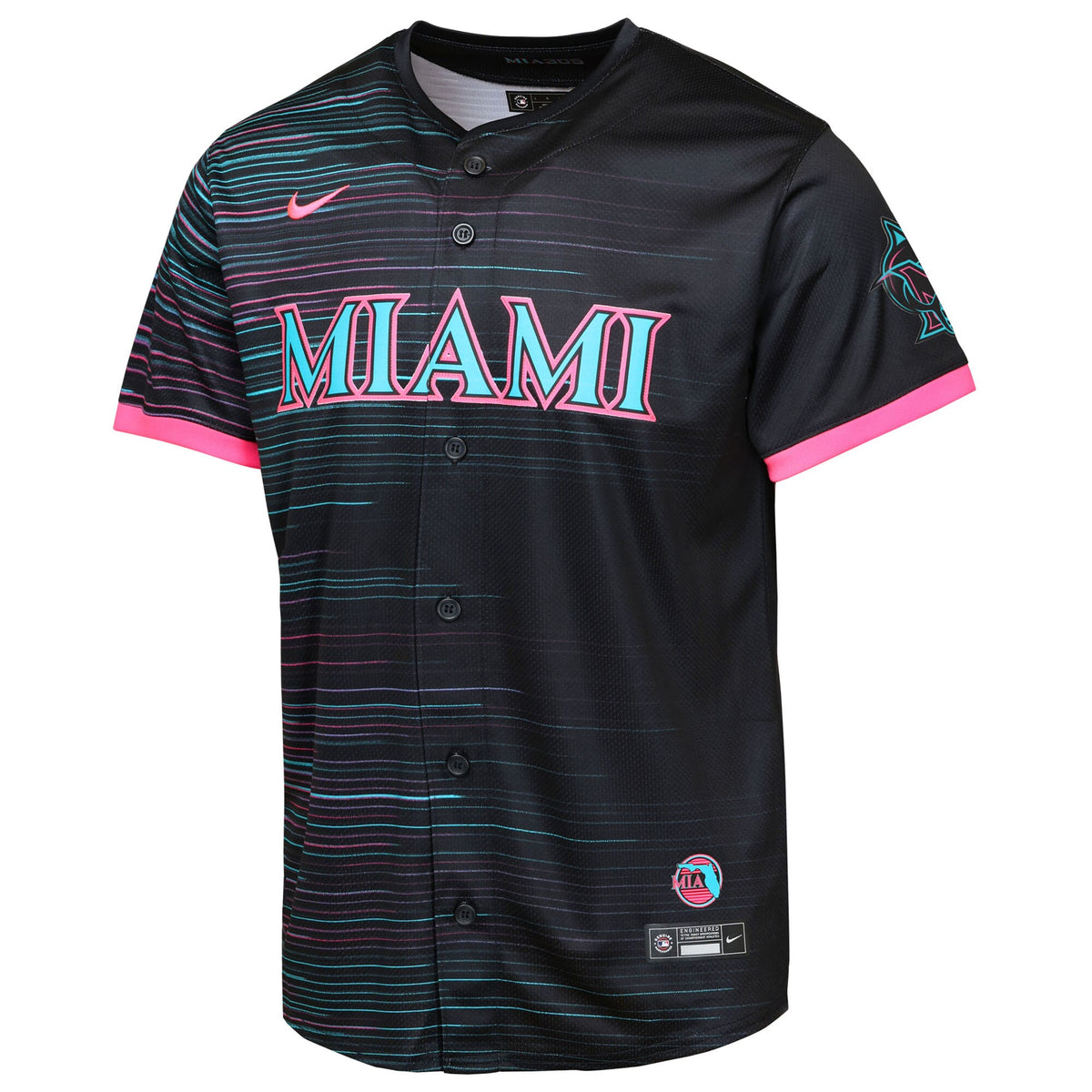 Youth Miami Marlins Black 2025 City Connect Limited Jersey