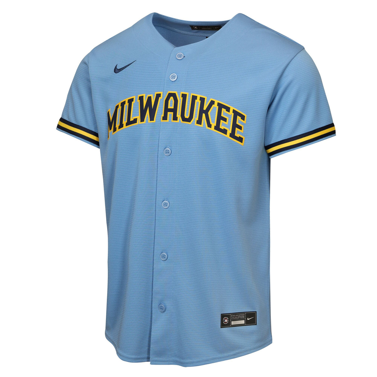 Youth Milwaukee Brewers Jackson Chourio Nike Light Blue Road Replica Jersey