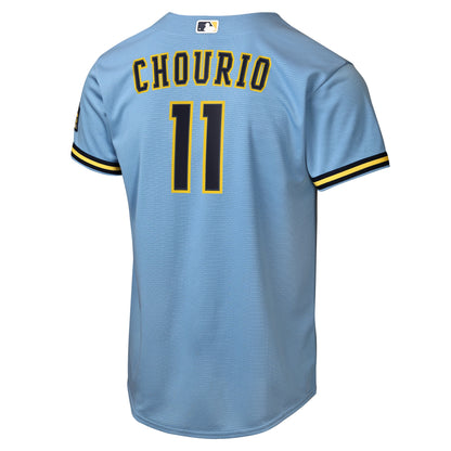 Youth Milwaukee Brewers Jackson Chourio Nike Powder Blue Road Stadium Jersey