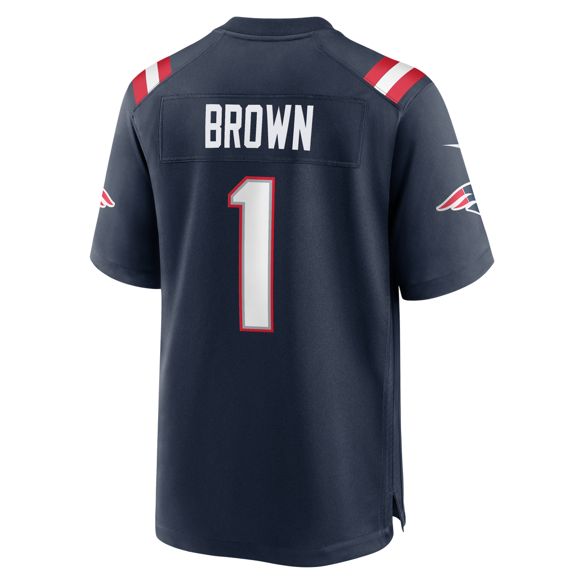 Youth New England Patriots A.J. Brown Nike Navy Team Game Jersey