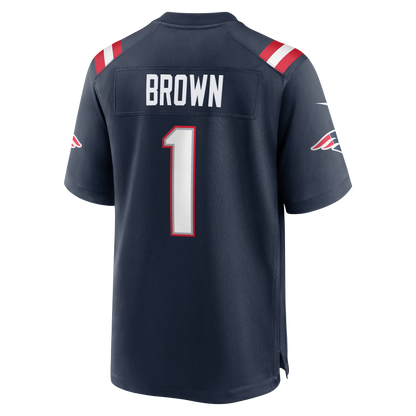 Youth New England Patriots A.J. Brown Nike Navy Team Game Jersey