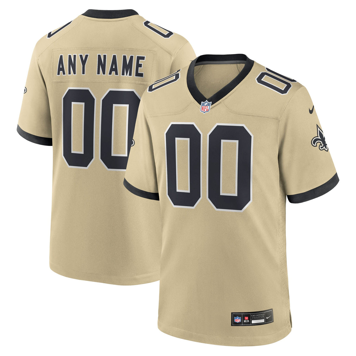 Youth New Orleans Saints Nike Gold Gameday Golds Alternate Custom Game Jersey