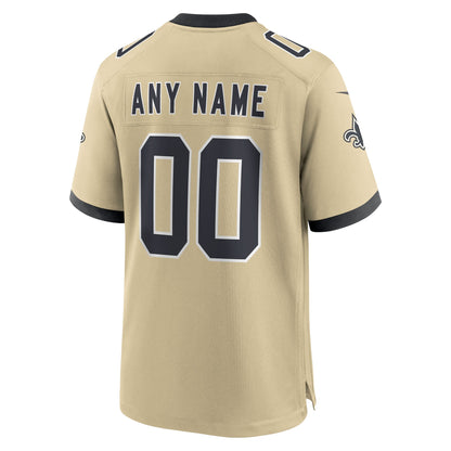 Youth New Orleans Saints Nike Gold Gameday Golds Alternate Custom Game Jersey
