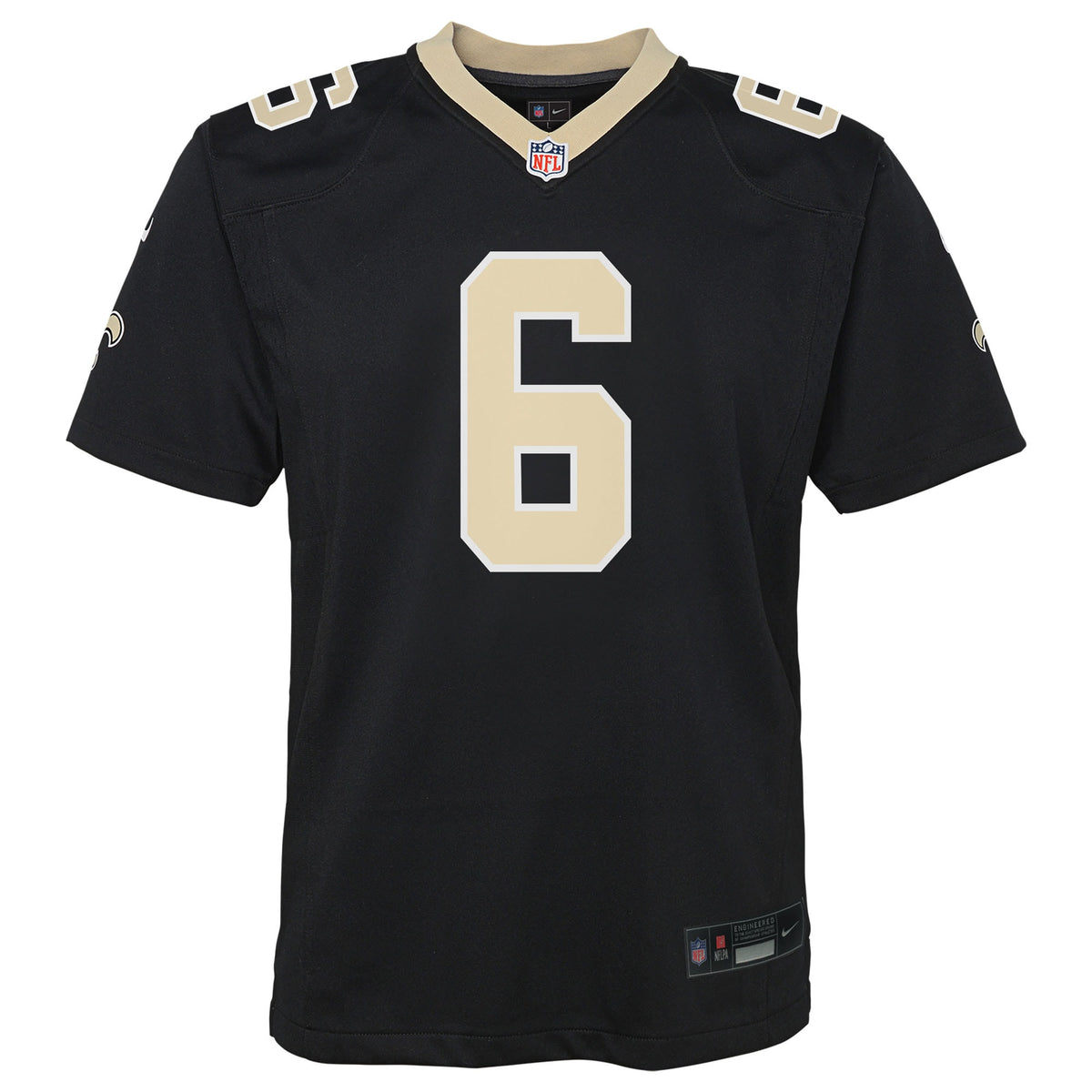 Youth New Orleans Saints Tyler Shough Nike Black Team Game Jersey
