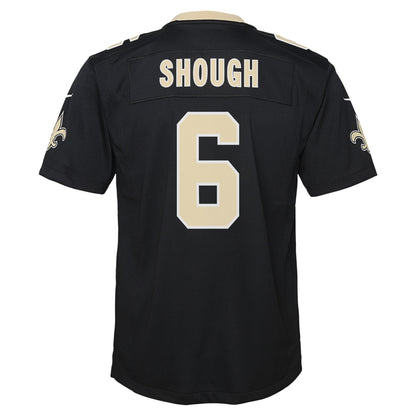 Youth New Orleans Saints Tyler Shough Nike Black Team Game Jersey