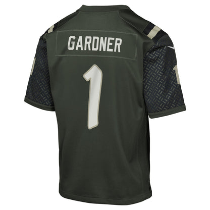 Youth New York Jets Ahmad Sauce Gardner Nike Gotham Green 2025 Rivalries Collection Game Jersey