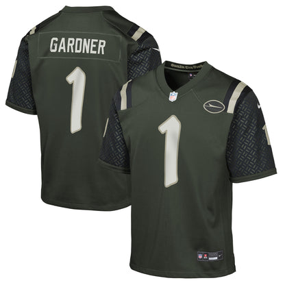 Youth New York Jets Ahmad Sauce Gardner Nike Gotham Green 2025 Rivalries Collection Game Jersey