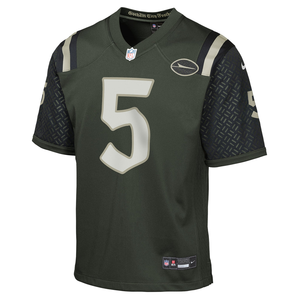 Youth New York Jets Garrett Wilson Nike Gotham Green 2025 Rivalries Collection Game Jersey