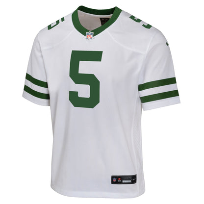 Youth New York Jets Garrett Wilson Nike White Game Jersey