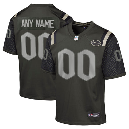Youth New York Jets Nike Gotham Green 2025 Rivalries Collection Custom Game Jersey