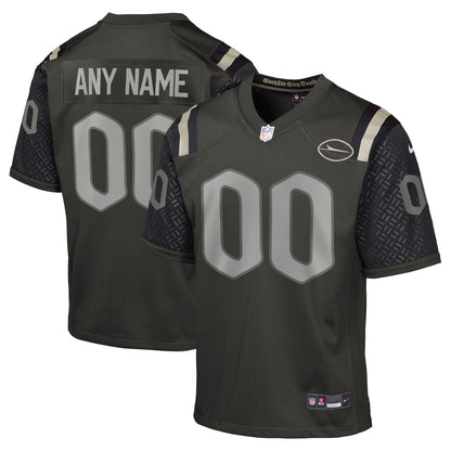 Youth New York Jets Nike Gotham Green 2025 Rivalries Collection Custom Game Jersey