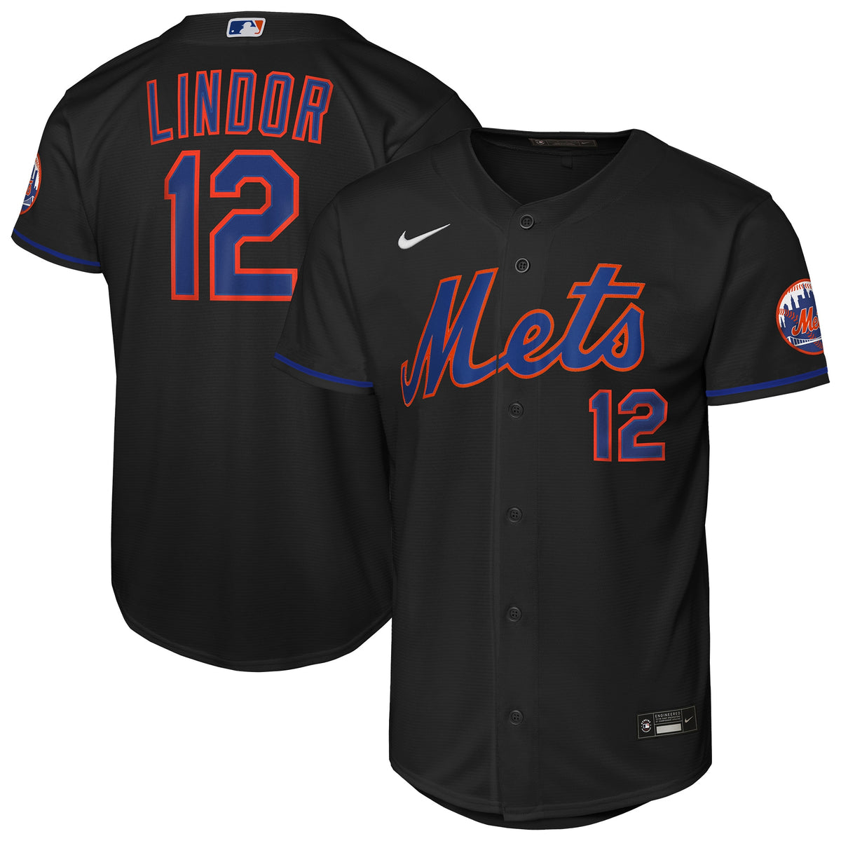 Youth New York Mets Francisco Lindor Nike Black Alternate Stadium Player Jersey
