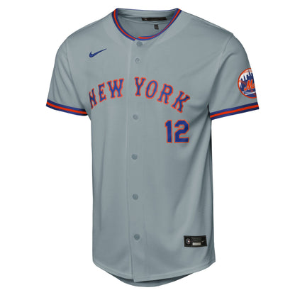 Youth New York Mets Francisco Lindor Nike Gray Road Stadium Player Jersey