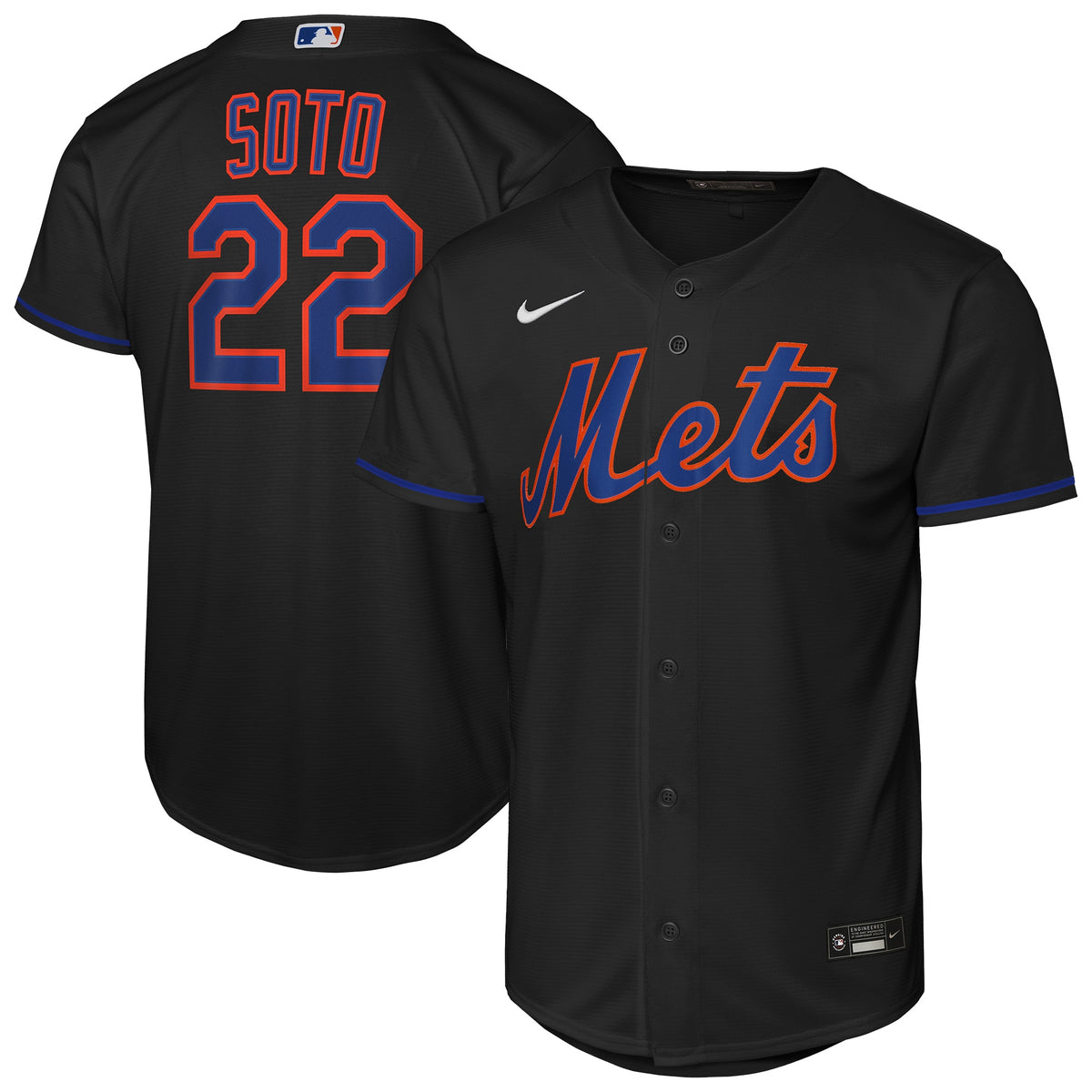 Youth New York Mets Juan Soto Nike Black Alternate Replica Jersey