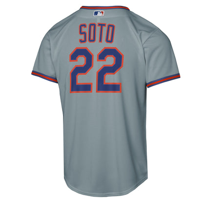Youth New York Mets Juan Soto Nike Gray Road Replica Jersey